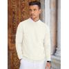 imageCOOFANDY Mens Crew Neck Sweaters Long Sleeve Lightweight Knit Dress Pullover SweatersWhite