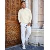 imageCOOFANDY Mens Crew Neck Sweaters Long Sleeve Lightweight Knit Dress Pullover SweatersWhite