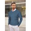 imageCOOFANDY Mens Crewneck Knit Sweater Slim Fit Lightweight Casual Twist Patterned Cable Knitted PulloverBdenim Blue