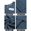 imageCOOFANDY Mens Crewneck Knit Sweater Slim Fit Lightweight Casual Twist Patterned Cable Knitted PulloverBdenim Blue