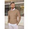 imageCOOFANDY Mens Crewneck Sweater Pullover Knit Sweater Lightweight Sweaters with Ribbing EdgeBkhaki