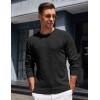imageCOOFANDY Mens Crewneck Sweater Pullover Knit Sweater Lightweight Sweaters with Ribbing EdgeBlack