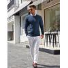 imageCOOFANDY Mens Crewneck Sweater Pullover Knit Sweater Lightweight Sweaters with Ribbing EdgeBlue