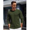 imageCOOFANDY Mens Crewneck Sweater Pullover Knit Sweater Lightweight Sweaters with Ribbing EdgeDark Army Green
