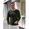 imageCOOFANDY Mens Crewneck Sweater Pullover Knit Sweater Lightweight Sweaters with Ribbing EdgeDark Army Green