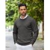 imageCOOFANDY Mens Crewneck Sweater Pullover Knit Sweater Lightweight Sweaters with Ribbing EdgeDark Gray