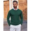 imageCOOFANDY Mens Crewneck Sweater Pullover Knit Sweater Lightweight Sweaters with Ribbing EdgeGreen