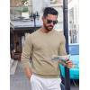imageCOOFANDY Mens Crewneck Sweater Pullover Knit Sweater Lightweight Sweaters with Ribbing EdgeKhaki