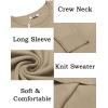 imageCOOFANDY Mens Crewneck Sweater Pullover Knit Sweater Lightweight Sweaters with Ribbing EdgeKhaki