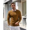 imageCOOFANDY Mens Crewneck Sweater Pullover Knit Sweater Lightweight Sweaters with Ribbing EdgeLight Brown