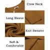 imageCOOFANDY Mens Crewneck Sweater Pullover Knit Sweater Lightweight Sweaters with Ribbing EdgeLight Brown