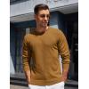 imageCOOFANDY Mens Crewneck Sweater Pullover Knit Sweater Lightweight Sweaters with Ribbing EdgeLight Brown