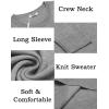 imageCOOFANDY Mens Crewneck Sweater Pullover Knit Sweater Lightweight Sweaters with Ribbing EdgeLight Gray