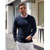 imageCOOFANDY Mens Crewneck Sweater Pullover Knit Sweater Lightweight Sweaters with Ribbing EdgeNavy Blue