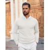 imageCOOFANDY Mens Crewneck Sweater Pullover Knit Sweater Lightweight Sweaters with Ribbing EdgeWhite