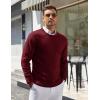 imageCOOFANDY Mens Crewneck Sweater Pullover Knit Sweater Lightweight Sweaters with Ribbing EdgeWine Red