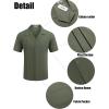 imageCOOFANDY Mens Cuban Guayabera Shirt Short Sleeve Button Down Shirts Casual Summer Linen ShirtsDark Green