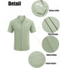imageCOOFANDY Mens Cuban Guayabera Shirt Short Sleeve Button Down Shirts Casual Summer Linen ShirtsIce Green