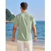 imageCOOFANDY Mens Cuban Guayabera Shirt Short Sleeve Button Down Shirts Casual Summer Linen ShirtsIce Green