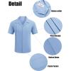 imageCOOFANDY Mens Cuban Guayabera Shirt Short Sleeve Button Down Shirts Casual Summer Linen ShirtsLight Blue