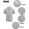 imageCOOFANDY Mens Cuban Guayabera Shirt Short Sleeve Button Down Shirts Casual Summer Linen ShirtsLight Grey