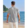 imageCOOFANDY Mens Cuban Guayabera Shirt Short Sleeve Button Down Shirts Casual Summer Linen ShirtsLight Grey