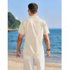 imageCOOFANDY Mens Cuban Guayabera Shirt Short Sleeve Button Down Shirts Casual Summer Linen ShirtsLight Khaki