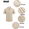 imageCOOFANDY Mens Cuban Guayabera Shirt Short Sleeve Button Down Shirts Casual Summer Linen ShirtsLight Khaki