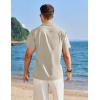 imageCOOFANDY Mens Cuban Guayabera Shirt Short Sleeve Button Down Shirts Casual Summer Linen ShirtsMoon Grey