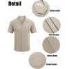 imageCOOFANDY Mens Cuban Guayabera Shirt Short Sleeve Button Down Shirts Casual Summer Linen ShirtsMoon Grey