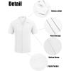 imageCOOFANDY Mens Cuban Guayabera Shirt Short Sleeve Button Down Shirts Casual Summer Linen ShirtsWhite