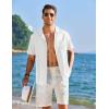 imageCOOFANDY Mens Cuban Guayabera Shirt Short Sleeve Button Down Shirts Casual Summer Linen ShirtsWhite