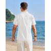 imageCOOFANDY Mens Cuban Guayabera Shirt Short Sleeve Button Down Shirts Casual Summer Linen ShirtsWhite