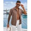 imageCOOFANDY Mens Cuban Guayabera Shirts Casual Short Sleeve Button Down Shirt Summer Beach Vacation ShirtBrown
