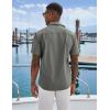 imageCOOFANDY Mens Cuban Guayabera Shirts Casual Short Sleeve Button Down Shirt Summer Beach Vacation ShirtDark Grey