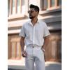 imageCOOFANDY Mens Cuban Guayabera Shirts Casual Short Sleeve Button Down Shirt Summer Beach Vacation ShirtWhite