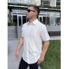 imageCOOFANDY Mens Cuban Guayabera Shirts Casual Short Sleeve Button Down Shirt Summer Beach Vacation ShirtWhite