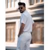 imageCOOFANDY Mens Cuban Guayabera Shirts Casual Short Sleeve Button Down Shirt Summer Beach Vacation ShirtWhite