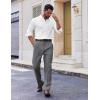imageCOOFANDY Mens Dress Pants Regular Fit Flat Front Pant Expandable Waist Casual SlacksLight Gray