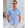 imageCOOFANDY Mens Dress Shirt Wrinkle Free Regular Fit Stretch Short Sleeve Button Down ShirtsAngel Falls