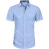 imageCOOFANDY Mens Dress Shirt Wrinkle Free Regular Fit Stretch Short Sleeve Button Down ShirtsAngel Falls