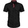 imageCOOFANDY Mens Dress Shirt Wrinkle Free Regular Fit Stretch Short Sleeve Button Down ShirtsBlack