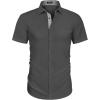 imageCOOFANDY Mens Dress Shirt Wrinkle Free Regular Fit Stretch Short Sleeve Button Down ShirtsDark Grey