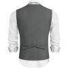 imageCOOFANDY Mens Dress Vest Casual Business Waistcoat Formal Wedding 3 Button Suit VestDark Grey