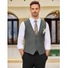 imageCOOFANDY Mens Dress Vest Casual Business Waistcoat Formal Wedding 3 Button Suit VestDark Grey