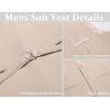 imageCOOFANDY Mens Dress Vest Casual Business Waistcoat Formal Wedding 3 Button Suit VestLight Grey