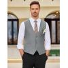 imageCOOFANDY Mens Dress Vest Casual Business Waistcoat Formal Wedding 3 Button Suit VestLight Grey