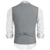 imageCOOFANDY Mens Dress Vest Casual Business Waistcoat Formal Wedding 3 Button Suit VestLight Grey