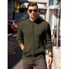 imageCOOFANDY Mens Full Zip Cardigan Sweater Slim Fit Cable Knitted Zip Up Sweater with PocketsArmy Green