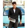 imageCOOFANDY Mens Full Zip Cardigan Sweater Slim Fit Cable Knitted Zip Up Sweater with PocketsBlack